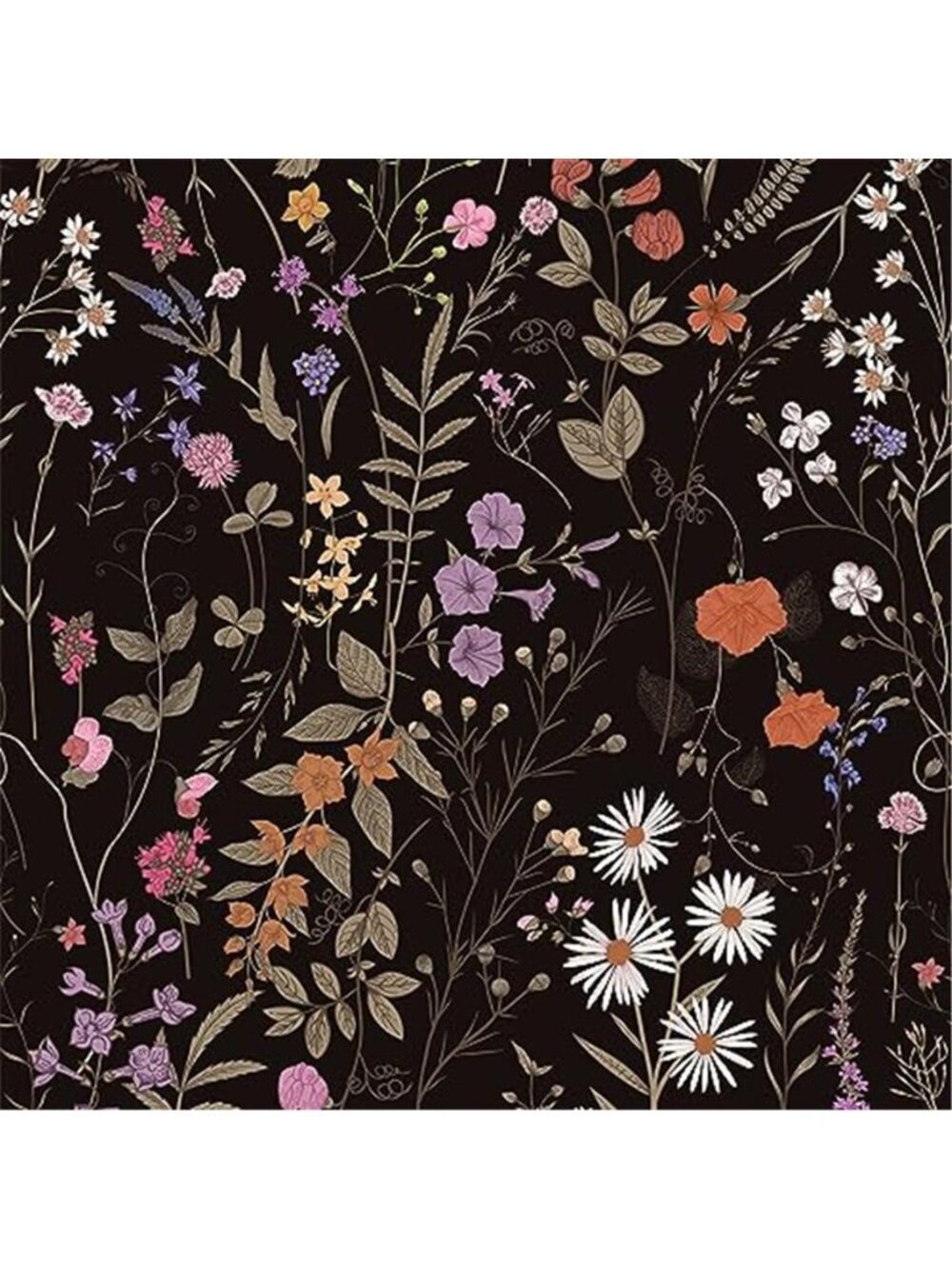Floral Wallpaper Peel and Stick- Farm Wildwood Daisy Flower Stick on Wallpaper
